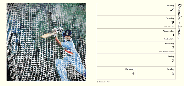 sample pages from The Art of Cricket 2014 Yearbook and Desk Diary by christina Pierce and Chris Bishop
