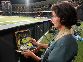 christina pierce, official cricket artist sri lanka premier league 2012