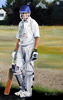 Boy 16in x 12in oil on canvas - painting by christina pierce, cricket artist