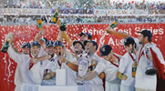 England Celebration painting by christina pierce, cricket artist
