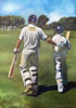 Father and Son, oil on canvas 16” x 24” by christina pierce, cricket artist