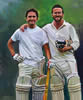 Jensen boys 20in x 16in oil on canvas - painting by christina pierce, cricket artist