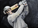 Sir Ted Dexter 12in x 16in oil on canvas - painting by christina pierce, cricket artist