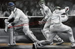 Action Keeper Oil on canvas 24” x 36” painting by christina pierce, cricket artist