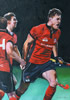 Cardiff Hockey National League Oskar Kolk, oil on canvas 36” x 24” commissioned painting by christina pierce, cricket artist