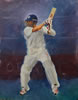 Sachin sketch 10in x 8in oil on board by christina pierce, cricket artist