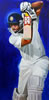 VVS Laxman Test 48in x 24in oil on canvas by christina pierce, cricket artist
