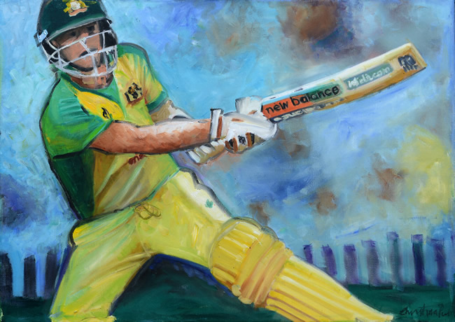 painting by christina pierce, cricket artist