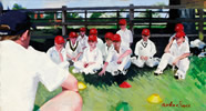 young cricketers gallery of paintings by cricket artist christina pierce