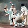 umpire 15in x 15in by cricket artist christina pierce