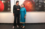 Kalpana Shah at the tao gallery exhibition of paintings by christina pierce, cricket artist